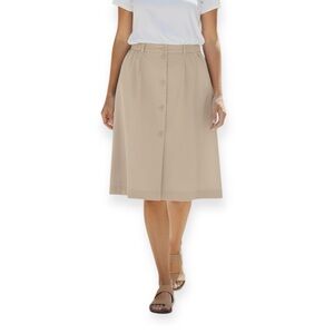 Lana Lee Vintage Classic Beige Button-Front Bermuda/Skirt